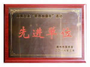 國有企業“管理加強年”活動先進單位